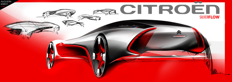 Augustin BARBOT - CITROEN C6 silver flow flagship design sketch